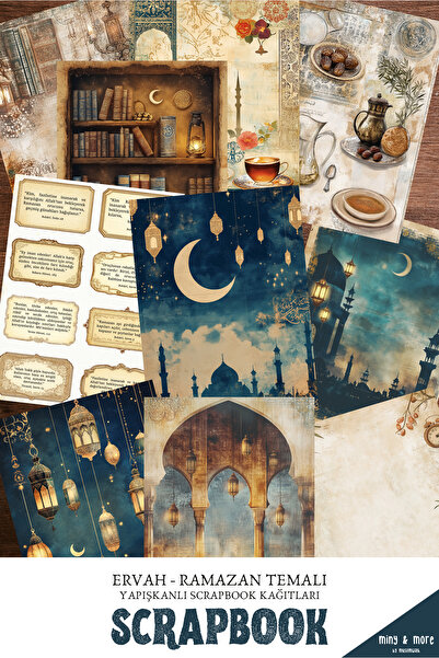 MuslimWalk Ervah - Ramazan Temalı - Yapışkanlı Scrapbook Kağıtları 10'lu Set ...