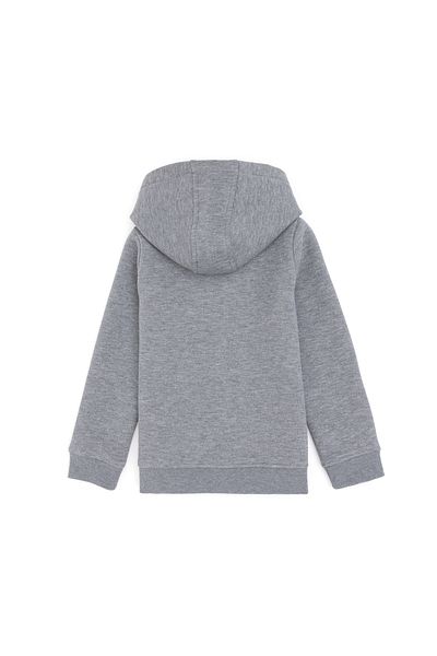 U.S. Polo Assn. Boy's Zippered Gray Melange Hooded Sweatshirt 50295127 -Vr086