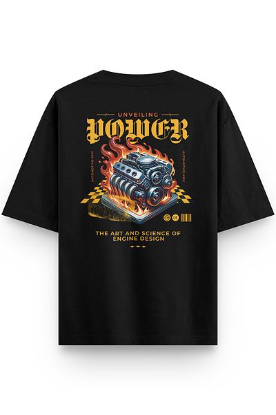 Overoz Μπλουζάκι αυτοκινήτου V10 με στάμπα Power Engine Car 1275
