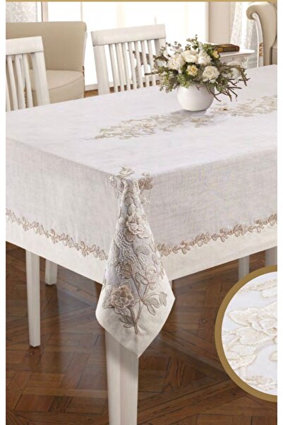 CB.B. TÜRK İŞİ HOME Tablecloth Sofia Cream French Style Guipure Lace Dertsiz ...