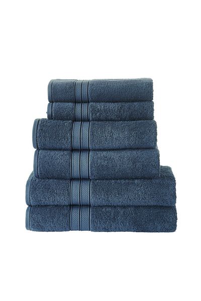 Donetella 6-Pcs Towel Set -2 Pcs Bath Sheet, 2 Pcs Bath Towel, 2 Pcs Hand Towel 600 GSM 100% Combed Cotton