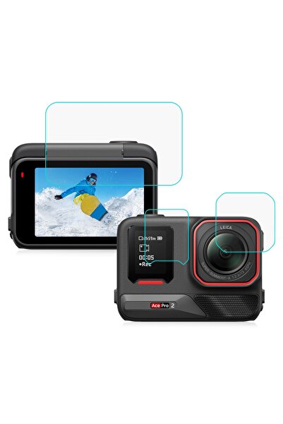 next station Insta360 Ace Pro 2 Uyumlu PULUZ 3'ü 1 arada Arka ve Ön Ekran ve ...