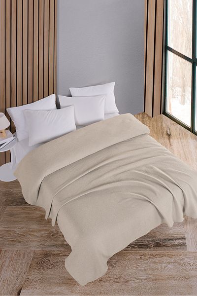 Evim Cotton Akel Ecru Multi-Purpose Bedspread Single - 160X230 cm