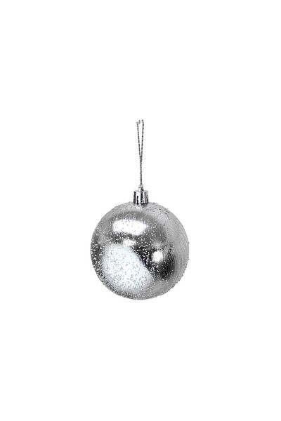 Parti Adresi Christmas Silver Pine Tree Ball - Spray Pattern, 8 Cm, Box of 16