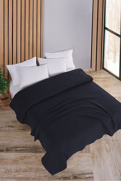 Evim Βαμβακερό Akel Navy Blue Κάλυμμα Κρεβατιού Πολλαπλών Χρήσεων Μονό - 160x230 cm