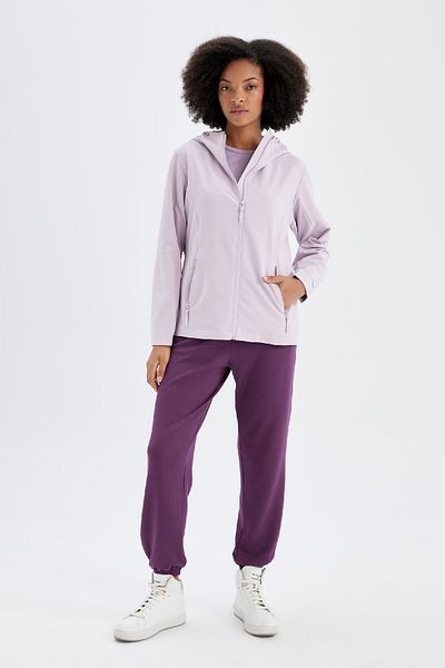 DeFacto Water Repellent Coat with Lightweight Zipper and Pockets - Thin Hood, Lined C4952Ax24Wn