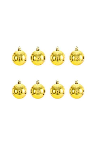 Parti Adresi Gold 3 cm 16 Christmas Balls - Acetate Boxed, Pine Tree Decorations