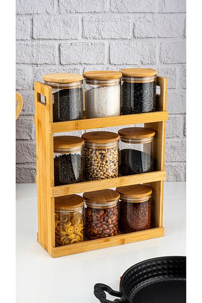 Bambum Tier 10 Piece 3-Tier Spice Rack Set with Stand