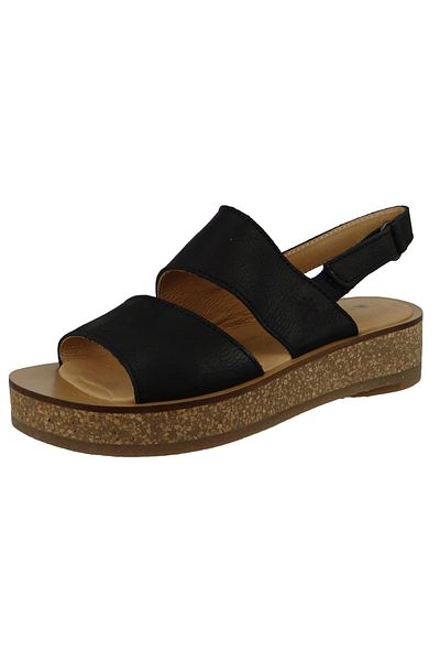 El Naturalista Damen Plateau-Sandalen Tülbend N5594 Schwarz Black Leder