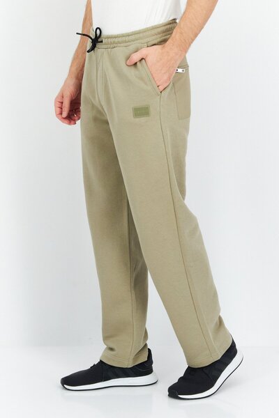 Esprit Men Regular Fit Brand Logo Drawstring Pants, Sage Green