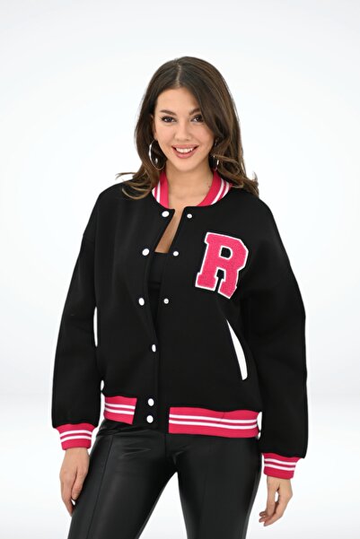 Koza Butik Kadın R Harf Nakışlı Kolej Ceket 1854-25-2