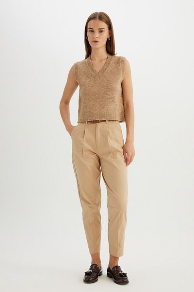 DeFacto Premium-Strickpullover mit V-Ausschnitt – reguläre Passform C9048ax24wn