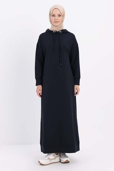 ALLDAY Πλεκτό φόρεμα Navy Blue με κουκούλα