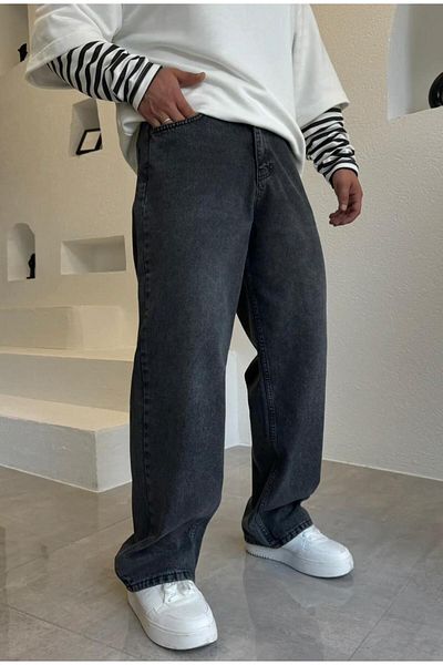 DENİM ESPİRİ Anthracite Colored Oversize Baggy Jeans - Relaxed Unisex Pants