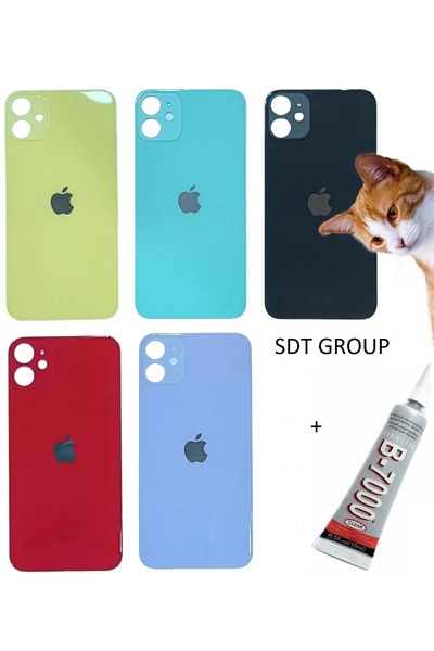 SDT iPhone 11 Arka Batarya Pil Kapağı SİYAH (B7000 15 ML Yapıştırıcı)