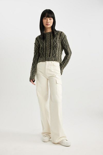 DeFacto Regular Fit Crew Neck Knitwear Sweater C1518ax23wn