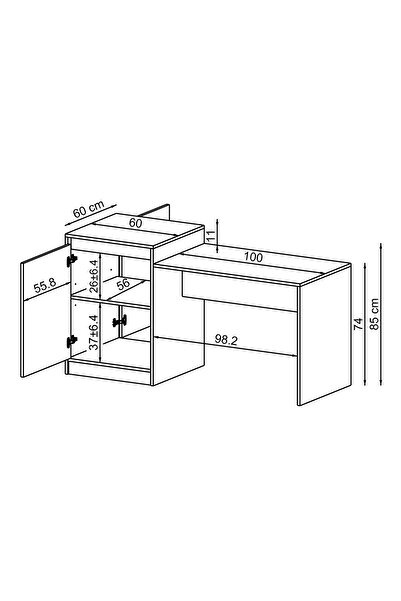 ROOMART Milano Bar Masası Dolaplı Yüksek Mutfak Yemek Masası , Mutfak Adası