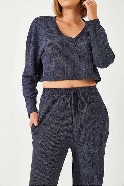 Bianco Lucci Damen-Set mit V-Ausschnitt und Unterteil 409 60351285