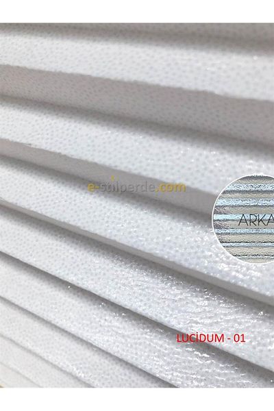 IŞILTI Perde Sistemleri Plicell Lucidum Pleat Curtain - 01 (with Foil) Light Proof White