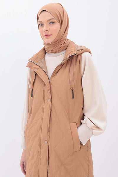 ALLDAY Earth-Hooded Quilted Vest