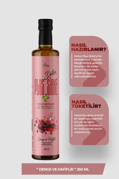 myftmix doğanın gücünü keşfet Detox Plus Sirke Kırmızı Meyveler İçeriğiyle Ödem Atmaya Yardımcı 250ml