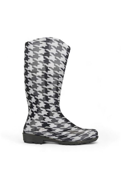 Emek Feliçita_zenne_rain_boots Μακρύ_λευκό_μαύρο 33εκ
