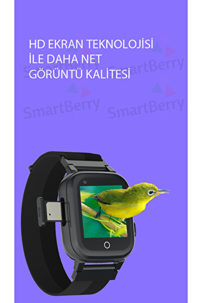 Smartberry Z40 Görüntülü Görüşme Yüz Tanıma Gps Wıfı Konum Akıllı Çocuk Takip Saati Sim Kartlı - Pembe