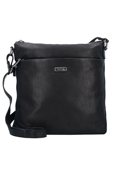Greenland Nature Geanta de umar Nappa Neagra Piele 29 cm