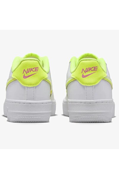 Nike Air Force 1 Lv8 Snekaers White Volt Unisex Hakiki Deri Günlük Spor Ayakkabı Beyaz Volt