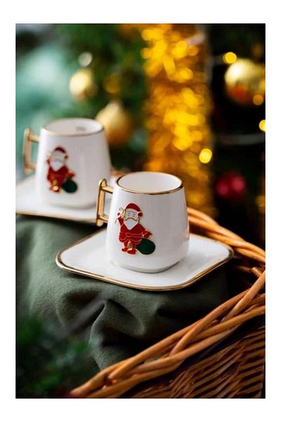 ACAR Kaı6595 Santa Claus Coffee Cup Set 2 Pieces