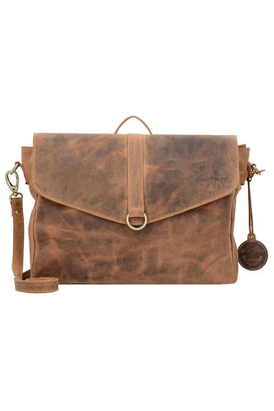 Greenburry Vintage Aktentasche Umhängetasche Rucksack Leder 35 cm