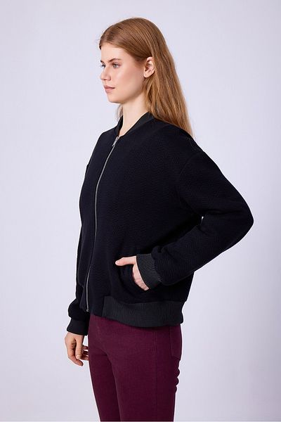 Masha Kate Houndstooth Patterned Bomber Jacket