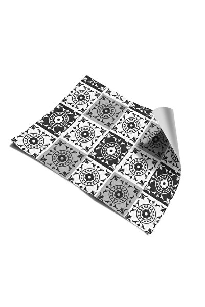 Bigaimaj Merdiven Sticker Kendinden Yapışkanlı Folyo Kaplama 5 Adet (18CM X 120CM) Gri-beyaz