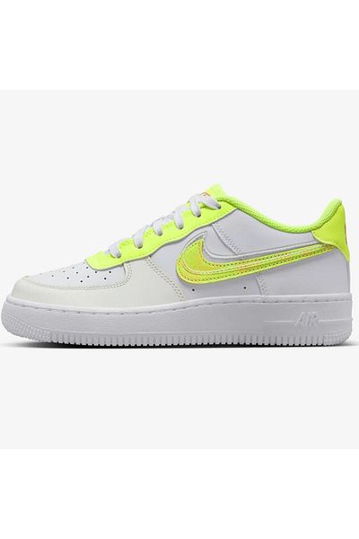 Nike Air Force 1 Lv8 Snekaers White Volt Unisex Genuine Leather Casual Sports Shoes White Volt