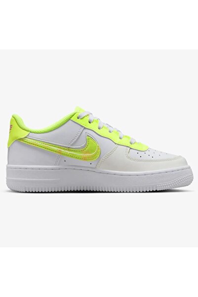 Nike Air Force 1 Lv8 Snekaers White Volt Unisex Hakiki Deri Günlük Spor Ayakkabı Beyaz Volt