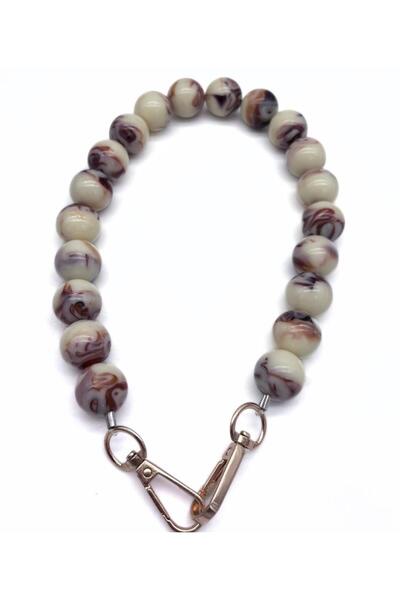 angel çanta aksesuar حقيبة Angel مقاس 48 سم من الأكريليك الكريمي - مقبض معدني...