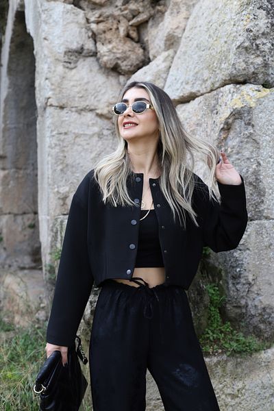 bytugcekaya Черно бомбър яке Orjin
