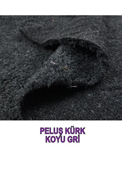 Kumaş Parça Темно-сірий плюш - 145 см x 195 см (ширина)