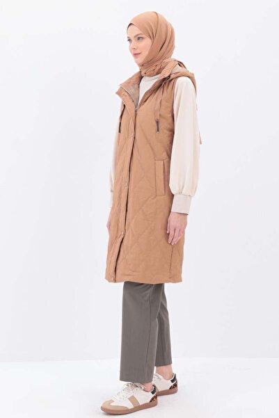 ALLDAY Earth-Hooded Quilted Vest