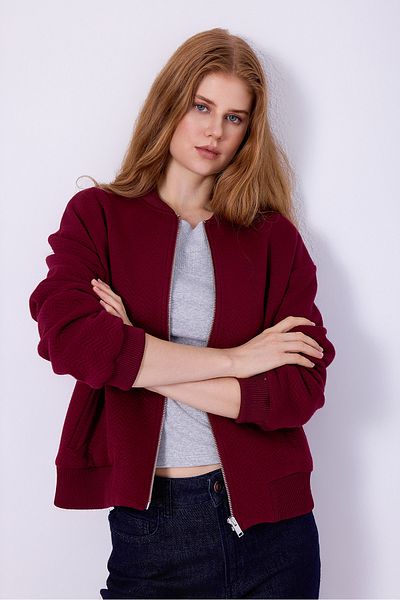 Masha Kate Jachetă bomber cu model picior de gală