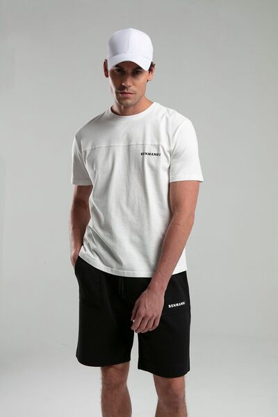 Men's Printed Crew Neck T-Shirt White