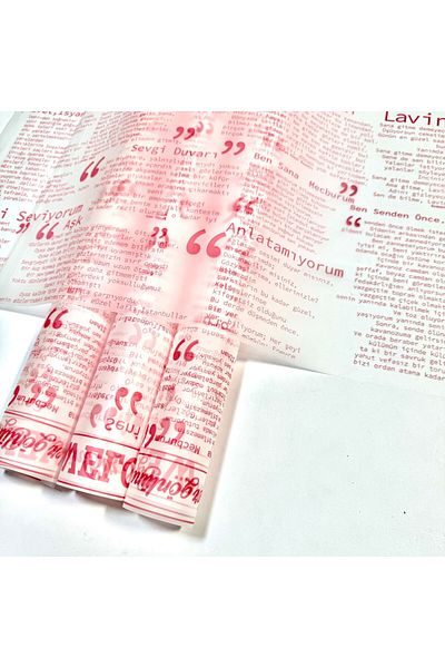 weloveis 5Pages-'' Poetry Love''Collection Floral Bouquet Paper&Packing Material Pink 55X55Cm