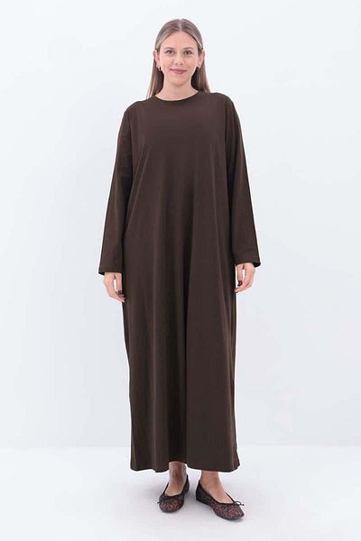 ALLDAY Coffee-Long Sleeve Lingerie Dress