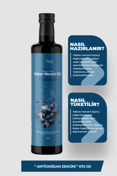 myftmix doğanın gücünü keşfet Yaban Mersini Özü Antioksidan Etkili 670gr