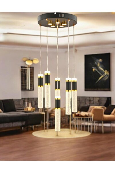 Glorion Stellar Kristal Sarkıt Altılı LED Avize