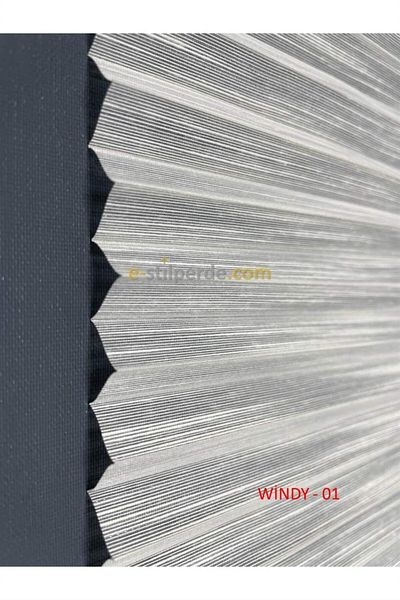 IŞILTI Perde Sistemleri Windy 01 Striped Ecru Pleated Tulle Curtain - Plicell