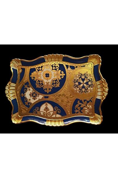 ROY KING Tavă dreptunghiulară Royking auriu-albastru închis - 43x30 cm, mic c...
