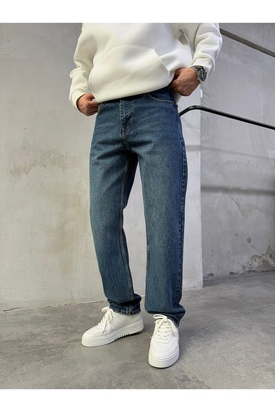 No362 Baggy Basic Jean Pants with Indigo Wash - A104-K12