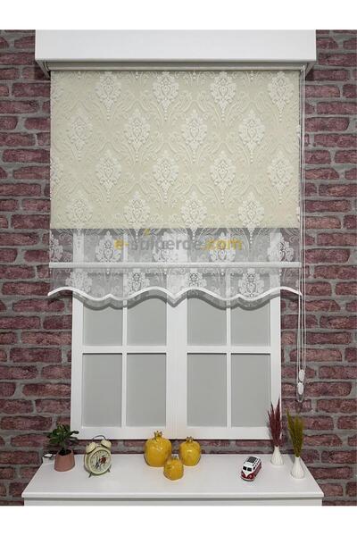 IŞILTI Perde Sistemleri Çift Mekanizmalı Tül ( Beyaz - Etek Dilimli ) Ve Stor...