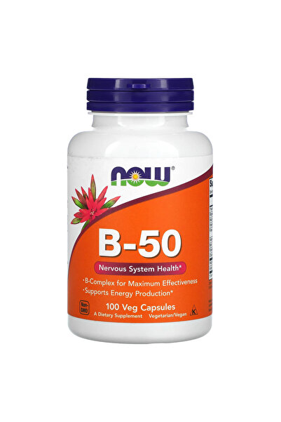 Now Gıdalar B Vitamini, 50 Mg, 100 Bitkisel Kapsül